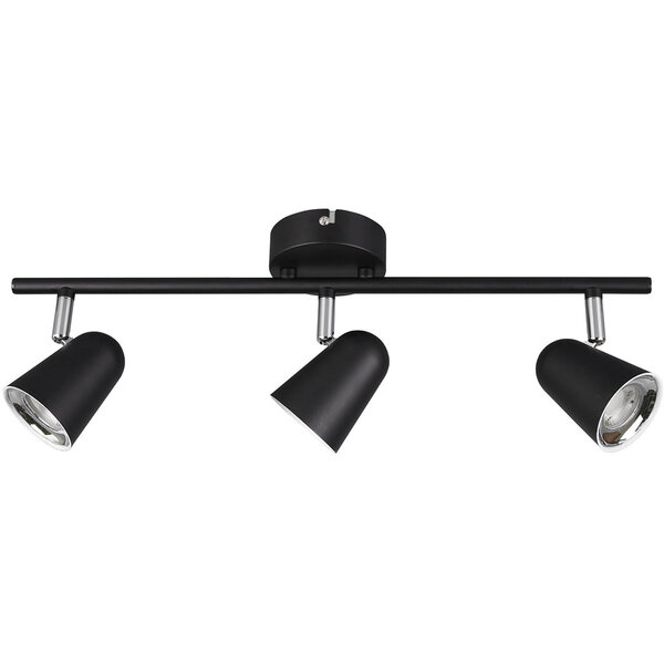 HLW LED LED Plafondspot - Trion Toluno - 9W - Warm Wit 3000K - 3-lichts - Rechthoek - Mat Zwart - Kunststof HLW LED LED Plafondspot - Trion Toluno - 9W - Warm Wit 3000K - 3-lichts - Rechthoek - Mat Zwart - Kunststof
