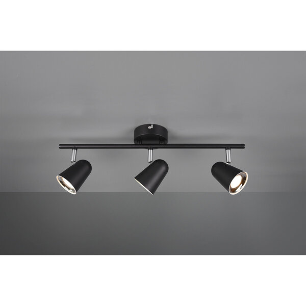 HLW LED LED Plafondspot - Trion Toluno - 9W - Warm Wit 3000K - 3-lichts - Rechthoek - Mat Zwart - Kunststof HLW LED LED Plafondspot - Trion Toluno - 9W - Warm Wit 3000K - 3-lichts - Rechthoek - Mat Zwart - Kunststof