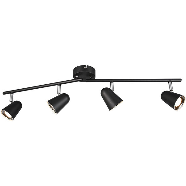 HLW LED LED Plafondspot - Trion Toluno - 12W - Warm Wit 3000K - 4-lichts - Rechthoek - Mat Zwart - Kunststof HLW LED LED Plafondspot - Trion Toluno - 12W - Warm Wit 3000K - 4-lichts - Rechthoek - Mat Zwart - Kunststof