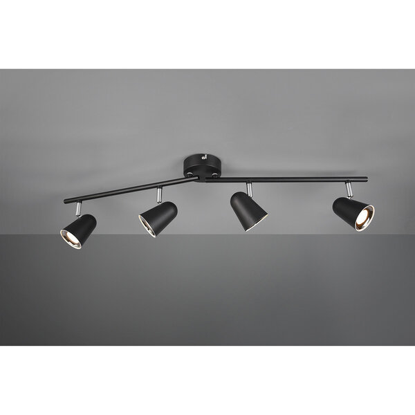 HLW LED LED Plafondspot - Trion Toluno - 12W - Warm Wit 3000K - 4-lichts - Rechthoek - Mat Zwart - Kunststof HLW LED LED Plafondspot - Trion Toluno - 12W - Warm Wit 3000K - 4-lichts - Rechthoek - Mat Zwart - Kunststof