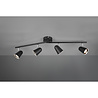 HLW LED LED Ceiling Spotlight - Trion Toluno - 12W - Warm White 3000K - 4-light - Rectangular - Matte Black - Plastic