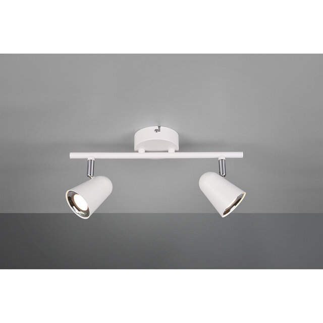 HLW LED LED Ceiling Spotlight - Trion Toluno - 6W - Warm White 3000K - 2-light - Rectangular - Matte White - Plastic HLW LED LED Ceiling Spotlight - Trion Toluno - 6W - Warm White 3000K - 2-light - Rectangular - Matte White - Plastic