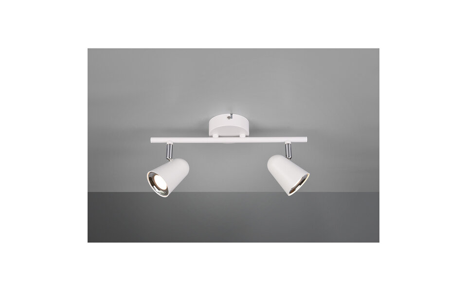 HLW LED LED Ceiling Spotlight - Trion Toluno - 6W - Warm White 3000K - 2-light - Rectangular - Matte White - Plastic HLW LED LED Ceiling Spotlight - Trion Toluno - 6W - Warm White 3000K - 2-light - Rectangular - Matte White - Plastic