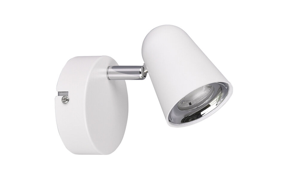 HLW LED LED Wall Spotlight - Trion Toluno - 3W - Warm White 3000K - 1-light - Round - Matte White - Plastic