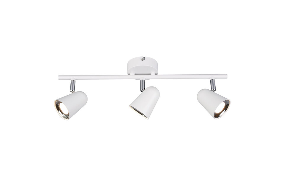 HLW LED LED Ceiling Spotlight - Trion Toluno - 9W - Warm White 3000K - 3-light - Rectangular - Matt White - Plastic