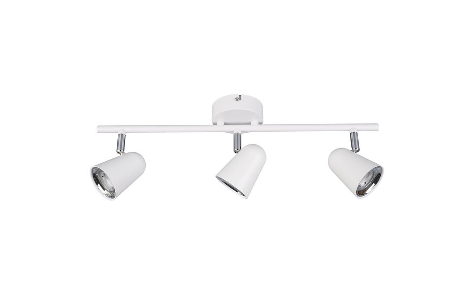 HLW LED LED Ceiling Spotlight - Trion Toluno - 9W - Warm White 3000K - 3-light - Rectangular - Matt White - Plastic
