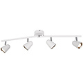 LED Ceiling Spotlight - Trion Toluno - 12W - Warm White 3000K - 4-light - Rectangular - Matt White - Plastic