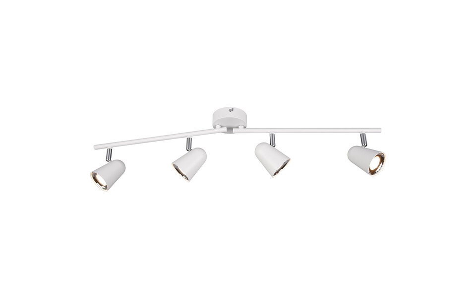 HLW LED LED Plafondspot - Trion Toluno - 12W - Warm Wit 3000K - 4-lichts - Rechthoek - Mat Wit - Kunststof