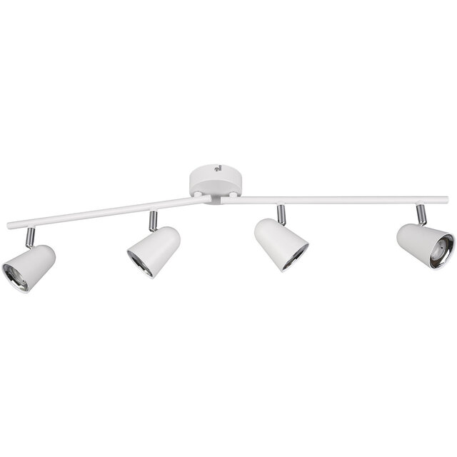 mat witte LED plafondspot met 4 lichtpunten 12W warm wit 3000K voor binnenverlichting