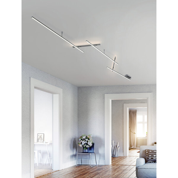 HLW LED LED Plafondlamp - Trion Undiro - 9W - Warm Wit 3000K - 5-lichts - Dimbaar - Rechthoek - Mat Nikkel - Aluminium HLW LED LED Plafondlamp - Trion Undiro - 9W - Warm Wit 3000K - 5-lichts - Dimbaar - Rechthoek - Mat Nikkel - Aluminium