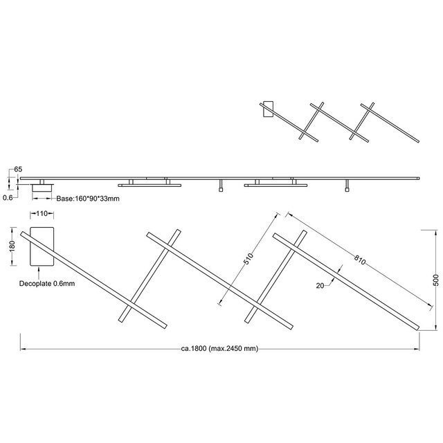 HLW LED LED Ceiling Light - Trion Undiro - 9W - Warm White 3000K - 5-light - Dimmable - Rectangular - Matte Nickel - Aluminum HLW LED LED Ceiling Light - Trion Undiro - 9W - Warm White 3000K - 5-light - Dimmable - Rectangular - Matte Nickel - Aluminum