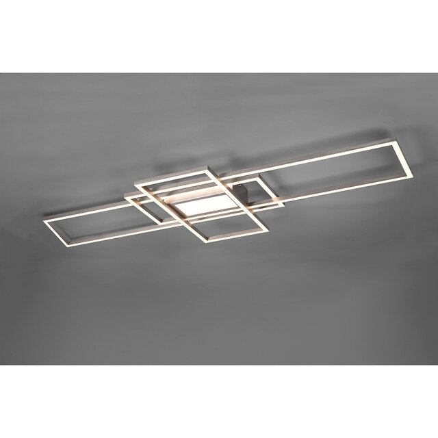 HLW LED LED Ceiling Light - Ceiling Lighting - Trion Urano - 60W - Adjustable Color - Remote Control - Dimmable - Rectangular - Matte Nickel - Aluminum