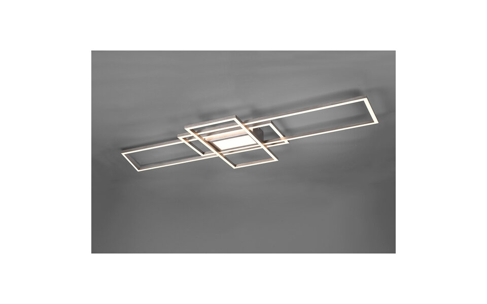 HLW LED LED Plafondlamp - Plafondverlichting - Trion Urano - 60W - Aanpasbare Kleur - Afstandsbediening - Dimbaar - Rechthoek - Mat Nikkel - Aluminium HLW LED LED Plafondlamp - Plafondverlichting - Trion Urano - 60W - Aanpasbare Kleur - Afstandsbediening - Dimbaar - Rechthoek - Mat Nikkel - Aluminium