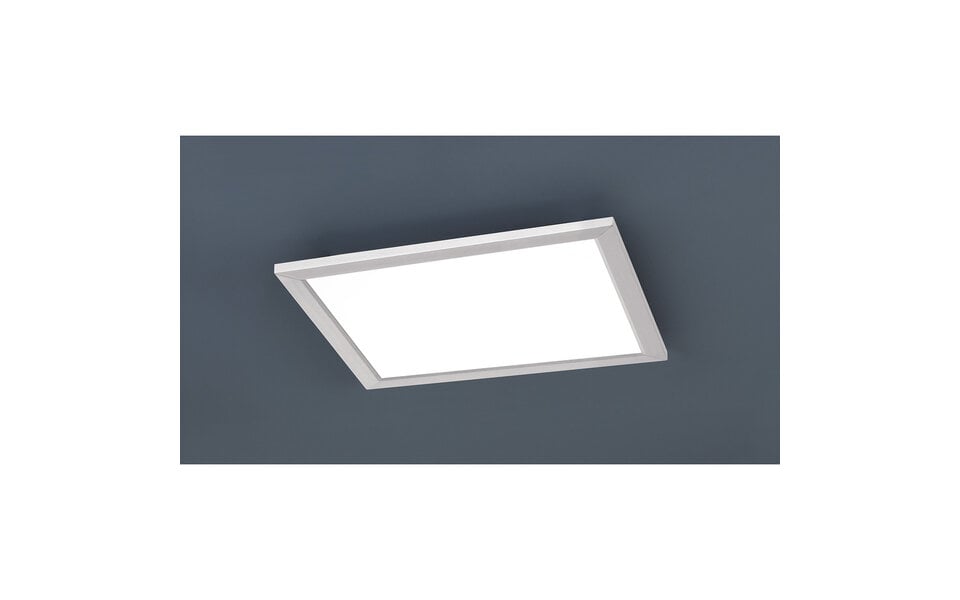HLW LED LED Plafondlamp - Plafondverlichting - Trion Povino - 15W - Warm Wit 3000K - Dimbaar - Vierkant - Mat Nikkel - Aluminium