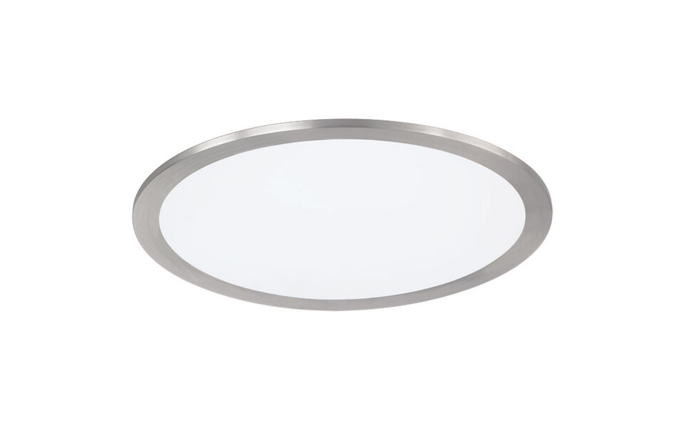 HLW LED LED Plafondlamp - Plafondverlichting - Trion Povino - 15W - Warm Wit 3000K - Dimbaar - Rond - Mat Nikkel - Aluminium