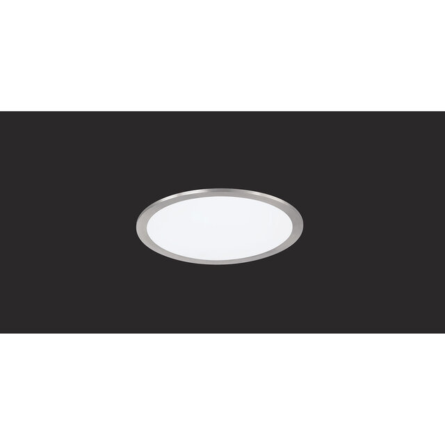 ronde LED plafondlamp 15W mat nikkel met warm wit licht 3000K en diameter 30 cm