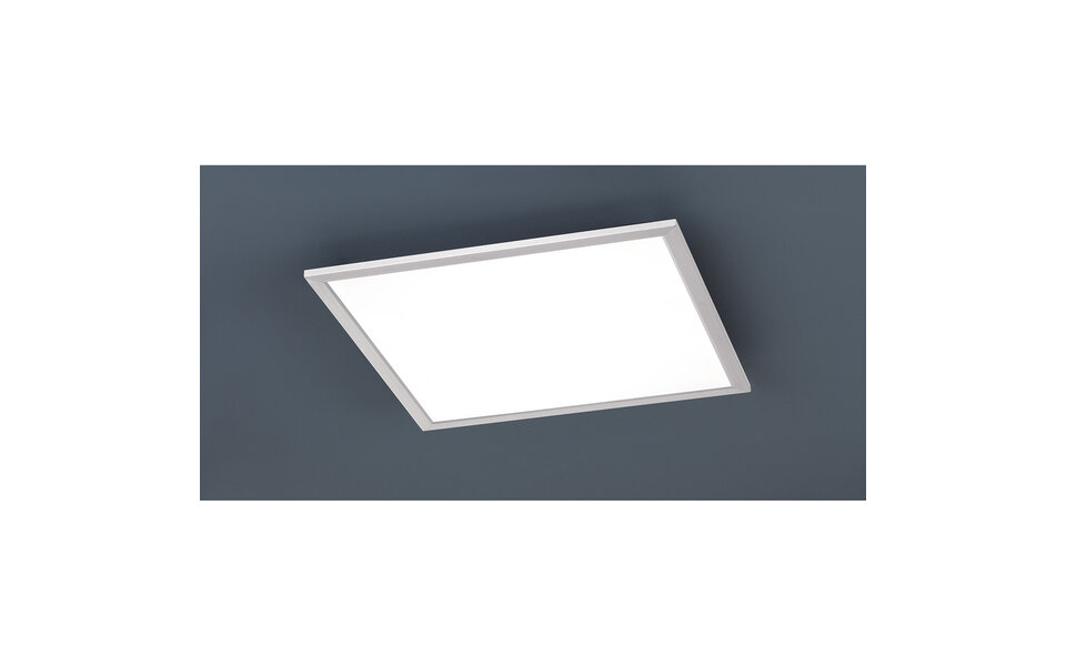HLW LED LED Ceiling Light - Ceiling Lighting - Trion Povino - 26W - Warm White 3000K - Dimmable - Square - Matte Nickel - Aluminum