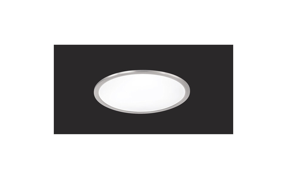 HLW LED LED Plafondlamp - Plafondverlichting - Trion Povino - 26W - Warm Wit 3000K - Dimbaar - Rond - Mat Nikkel - Aluminium