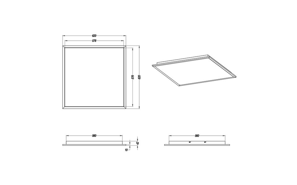 HLW LED LED Ceiling Light - Ceiling Lighting - Trion Povino - 31W - Warm White 3000K - Dimmable - Square - Matte Nickel - Aluminum