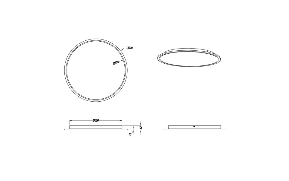 HLW LED LED Ceiling Light - Ceiling Lighting - Trion Povino - 31W - Warm White 3000K - Dimmable - Round - Matte Nickel - Aluminum