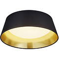 LED Plafondlamp - Plafondverlichting - Trion Pinton - 14W - Warm Wit 3000K - Rond - Mat Zwart - Textiel
