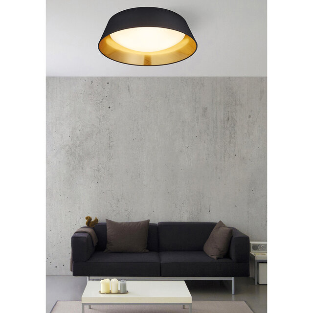 HLW LED LED Ceiling Lamp - Ceiling Lighting - Trion Pinton - 18W - Warm White 3000K - Round - Matte Black - Textile HLW LED LED Ceiling Lamp - Ceiling Lighting - Trion Pinton - 18W - Warm White 3000K - Round - Matte Black - Textile