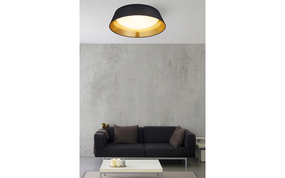 HLW LED LED Ceiling Lamp - Ceiling Lighting - Trion Pinton - 18W - Warm White 3000K - Round - Matte Black - Textile HLW LED LED Ceiling Lamp - Ceiling Lighting - Trion Pinton - 18W - Warm White 3000K - Round - Matte Black - Textile