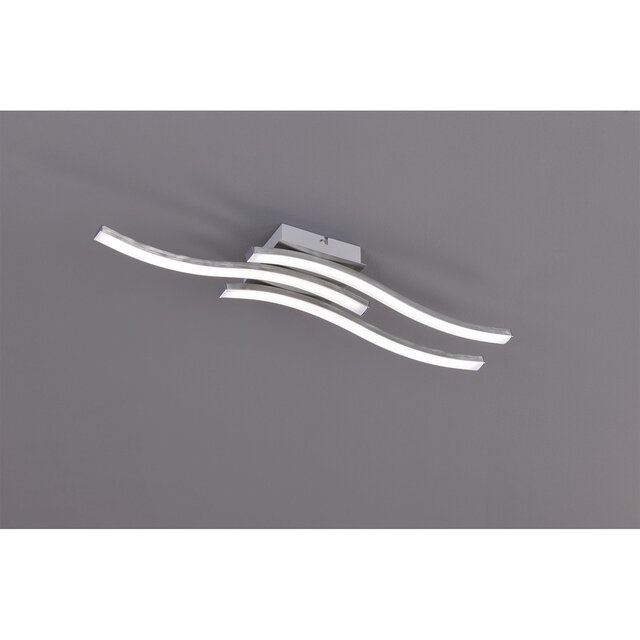 ronde LED plafondlamp mat nikkel 15W 1500 lumen warm wit 3000K minimalistisch design