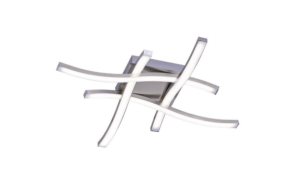 HLW LED LED Plafondlamp - Plafondverlichting - Trion Ritonu - 20W - Warm Wit 3000K - Vierkant - Mat Nikkel - Aluminium