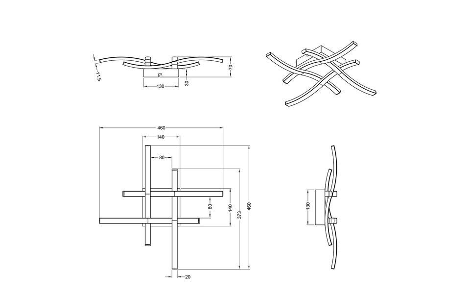 HLW LED LED Plafondlamp - Plafondverlichting - Trion Ritonu - 20W - Warm Wit 3000K - Vierkant - Mat Zwart - Aluminium
