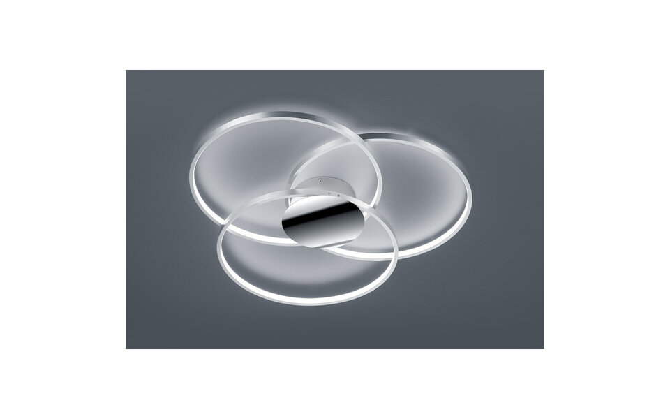 HLW LED LED Ceiling Light - Ceiling Lighting - Trion Sidon - 40W - Warm White 3000K - Dimmable - Round - Matte Gray - Aluminum