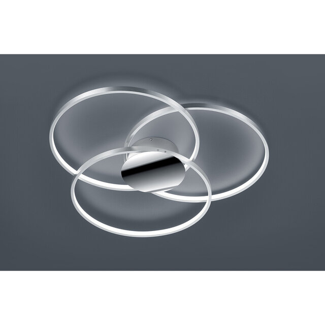 HLW LED LED Ceiling Light - Ceiling Lighting - Trion Sidon - 40W - Warm White 3000K - Dimmable - Round - Matte Gray - Aluminum