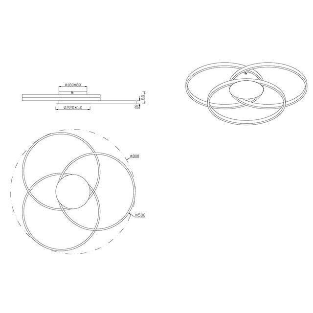 HLW LED LED Plafondlamp - Plafondverlichting - Trion Sidon - 40W - Warm Wit 3000K - Dimbaar - Rond - Mat Grijs - Aluminium