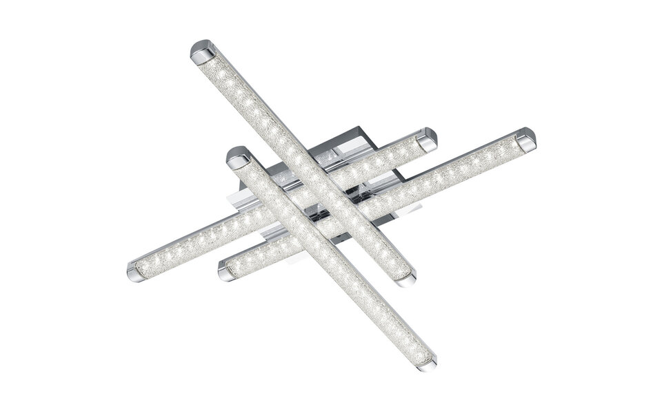 HLW LED LED Plafondlamp - Plafondverlichting - Trion Staton - 16W - Warm Wit 3000K - Vierkant - Mat Chroom - Aluminium