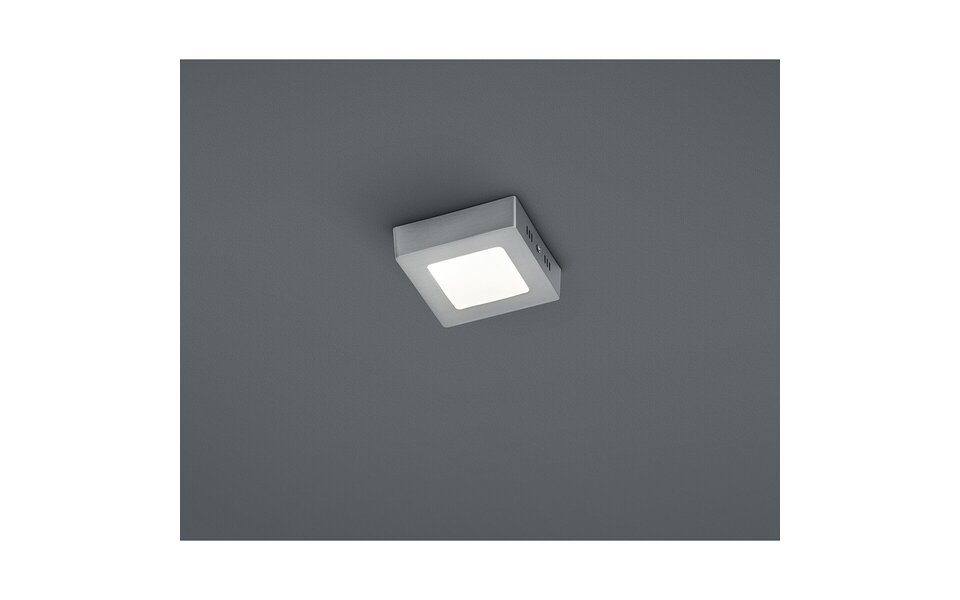 HLW LED LED Ceiling Light - Ceiling Lighting - Trion Zonin - 5W - Warm White 3000K - Square - Matte Nickel - Aluminum