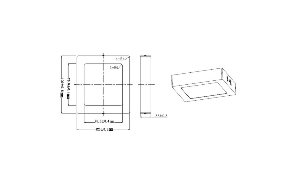 HLW LED LED Ceiling Light - Ceiling Lighting - Trion Zonin - 5W - Warm White 3000K - Square - Matte Nickel - Aluminum