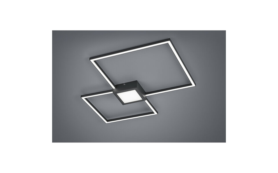 HLW LED LED Plafondlamp - Trion Hydro - 28W - Warm Wit 3000K - Dimbaar - Vierkant - Mat Antraciet - Aluminium HLW LED LED Plafondlamp - Trion Hydro - 28W - Warm Wit 3000K - Dimbaar - Vierkant - Mat Antraciet - Aluminium