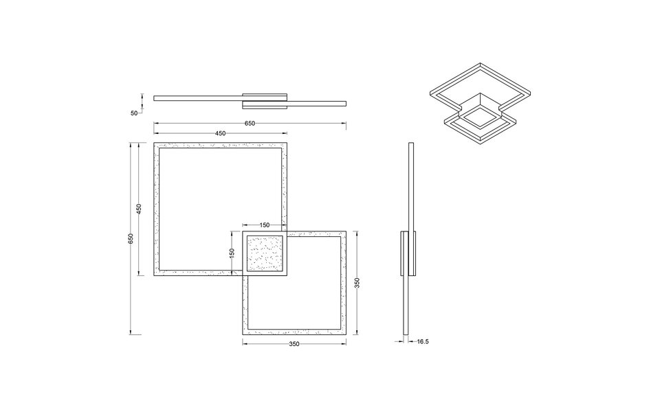 HLW LED LED Ceiling Light - Trion Hydro - 28W - Warm White 3000K - Dimmable - Square - Matte Anthracite - Aluminum HLW LED LED Ceiling Light - Trion Hydro - 28W - Warm White 3000K - Dimmable - Square - Matte Anthracite - Aluminum