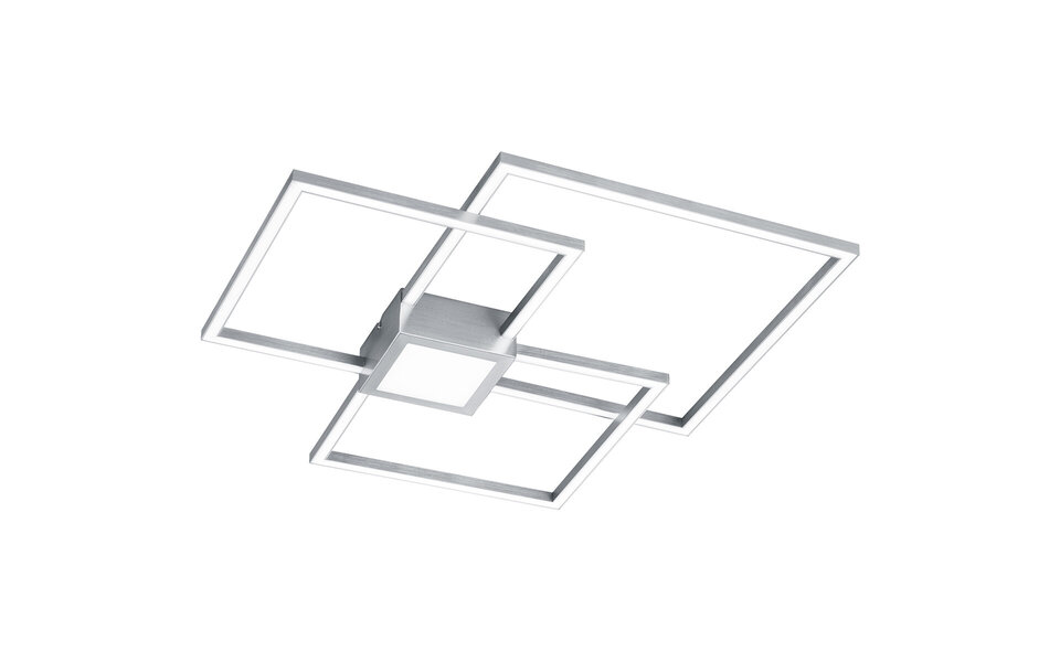 HLW LED LED Plafondlamp - Trion Hydro - 38W - Warm Wit 3000K - Dimbaar - Vierkant - Mat Nikkel - Aluminium