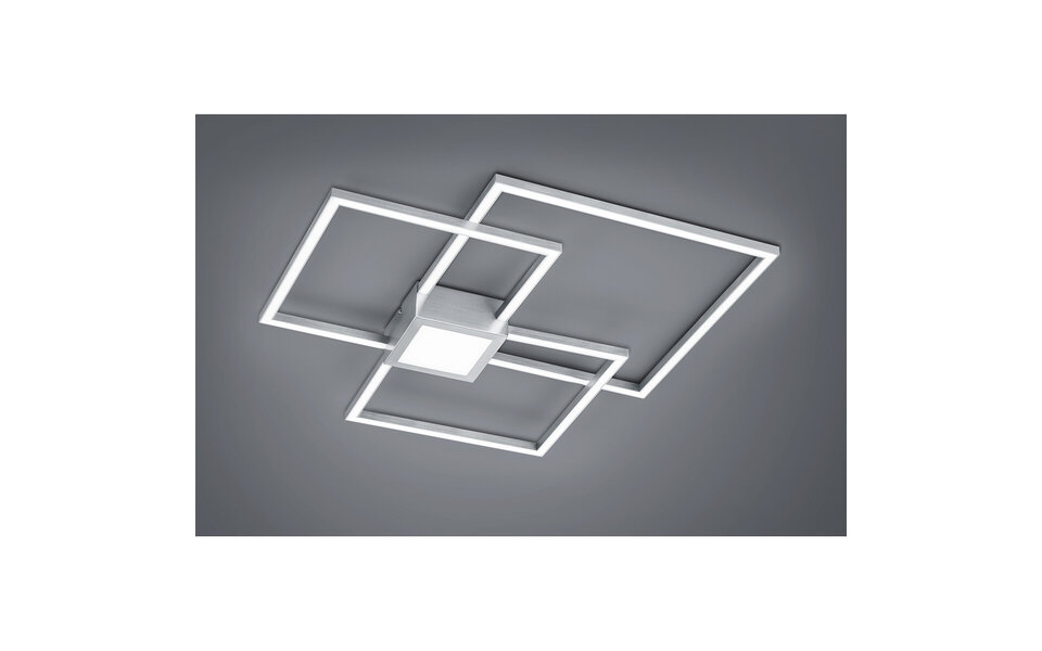 HLW LED LED Ceiling Light - Trion Hydro - 38W - Warm White 3000K - Dimmable - Square - Matte Nickel - Aluminum