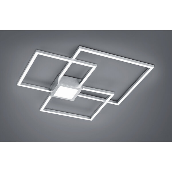 HLW LED LED Plafondlamp - Trion Hydro - 38W - Warm Wit 3000K - Dimbaar - Vierkant - Mat Nikkel - Aluminium HLW LED LED Plafondlamp - Trion Hydro - 38W - Warm Wit 3000K - Dimbaar - Vierkant - Mat Nikkel - Aluminium