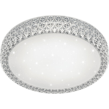 LED Plafondlamp - Trion Pegyon - 27W - Warm Wit 3000K - Afstandsbediening - Dimbaar - Sterlicht - Rond - Mat Wit - Acryl LED Plafondlamp - Trion Pegyon - 27W - Warm Wit 3000K - Afstandsbediening - Dimbaar - Sterlicht - Rond - Mat Wit - Acryl