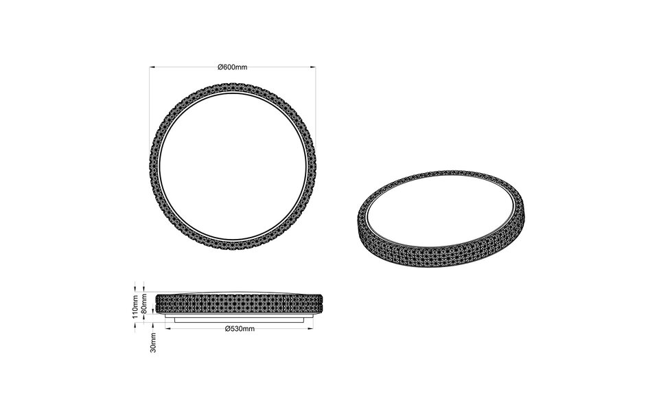 HLW LED LED Plafondlamp - Trion Pegyon - 27W - Warm Wit 3000K - Afstandsbediening - Dimbaar - Sterlicht - Rond - Mat Wit - Acryl