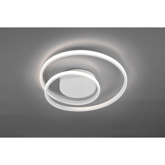 HLW LED LED Ceiling Light - Trion Zobun - 22W - Warm White 3000K - Dimmable - Round - Matt White - Aluminum