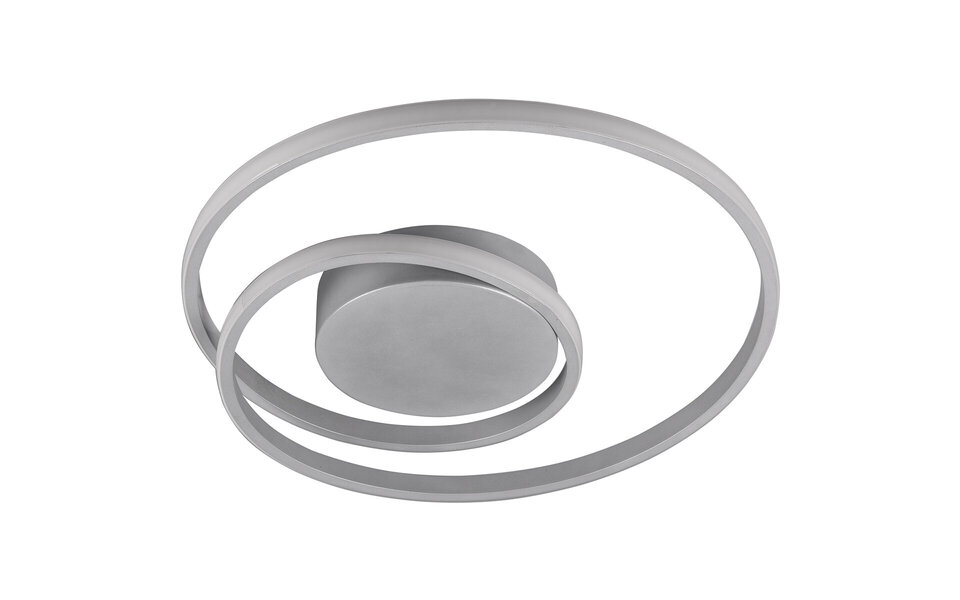 HLW LED LED Ceiling Light - Trion Zobun - 22W - Warm White 3000K - Dimmable - Round - Matt Titanium - Aluminum