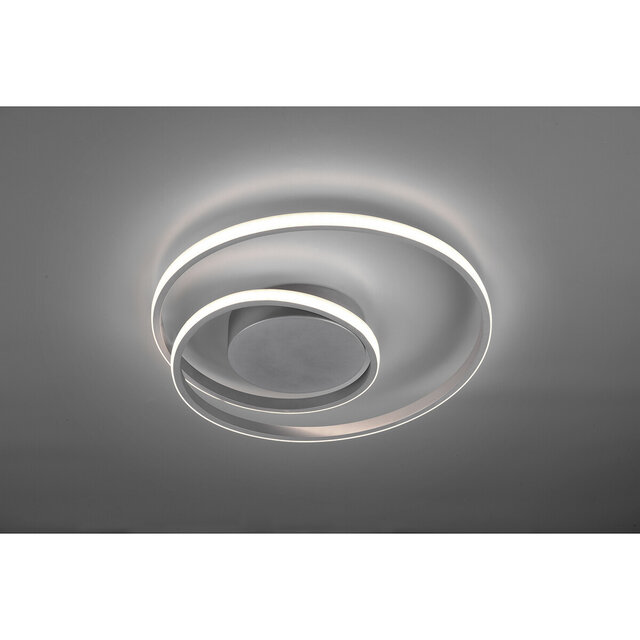 HLW LED LED Ceiling Light - Trion Zobun - 22W - Warm White 3000K - Dimmable - Round - Matt Titanium - Aluminum