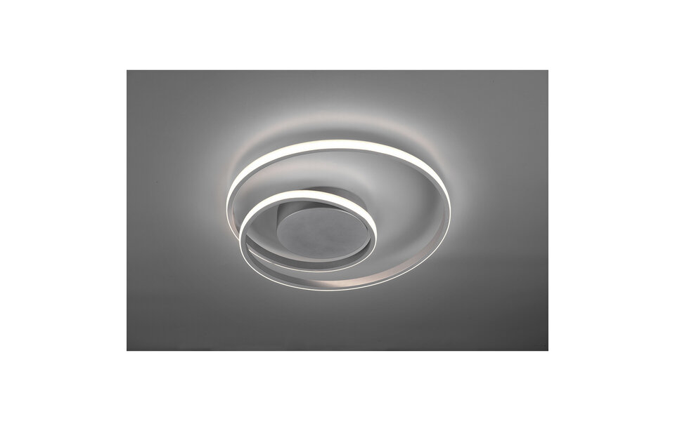 HLW LED LED Ceiling Light - Trion Zobun - 22W - Warm White 3000K - Dimmable - Round - Matt Titanium - Aluminum
