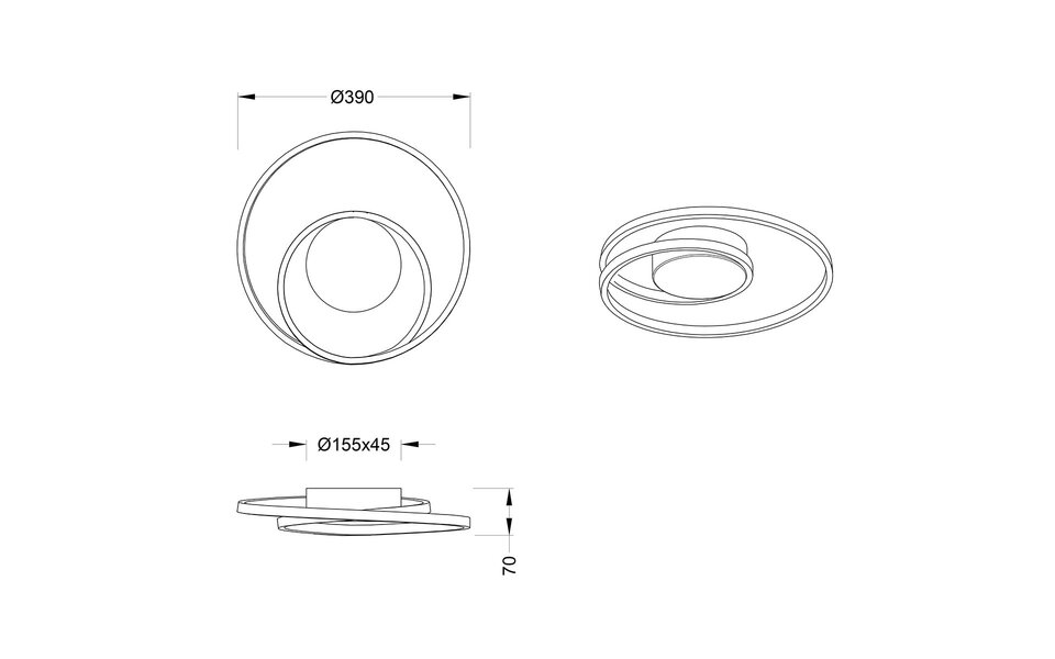 HLW LED LED Plafondlamp - Trion Zobun - 22W - Warm Wit 3000K - Dimbaar - Rond - Mat Titaan - Aluminium