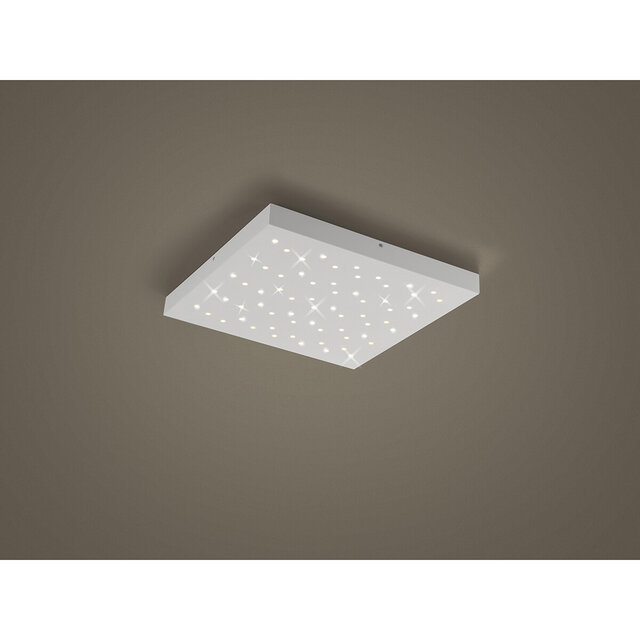 HLW LED LED Plafondlamp - Plafondverlichting - Trion Tarza - 22W - Aanpasbare Kleur - Afstandsbediening - Dimbaar - Vierkant - Mat Wit - Aluminium