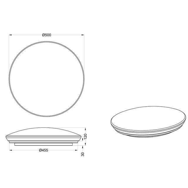HLW LED LED Ceiling Light - Bathroom Light - Trion Potino - 21W - Natural White 4000K - Dimmable - Star Light - Round - Matte White - Plastic